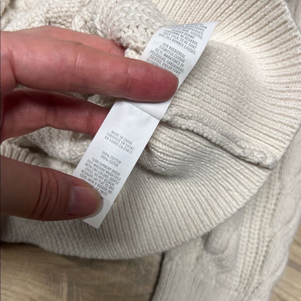 Aerie Cream Cable Knit Cardigan - Picture 5 of 6